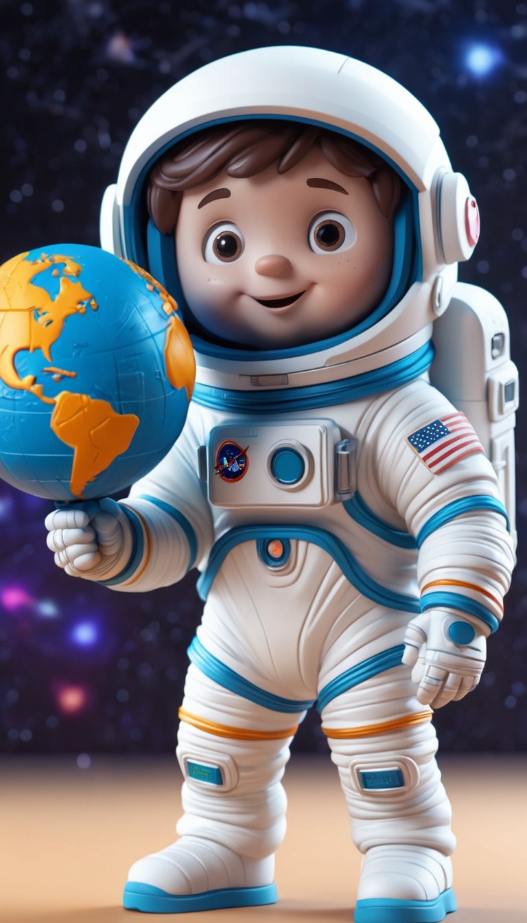 Young astronaut holding earth in space Young astronaut holding earth in space