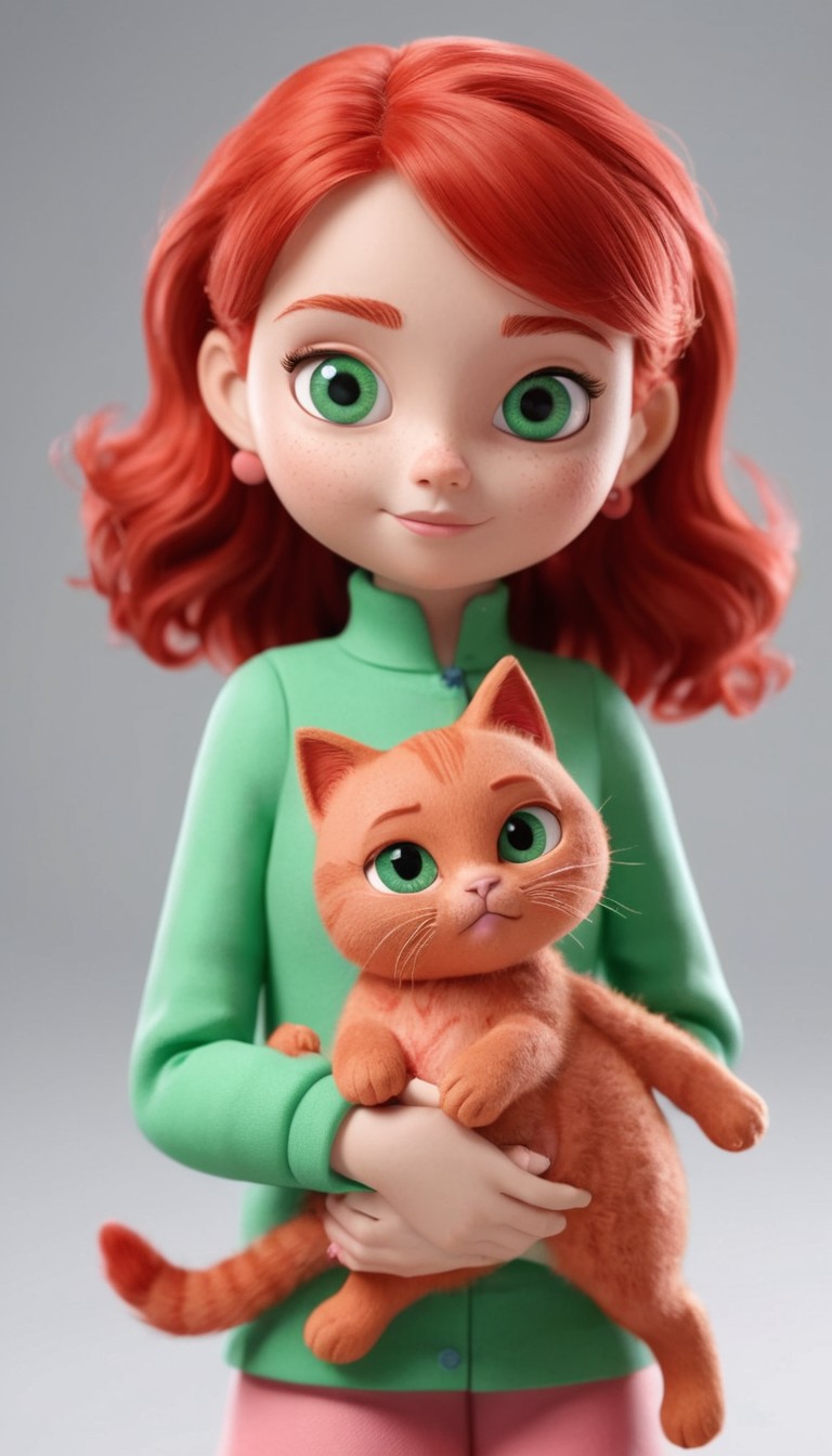 Girl holding orange kitten Girl holding orange kitten