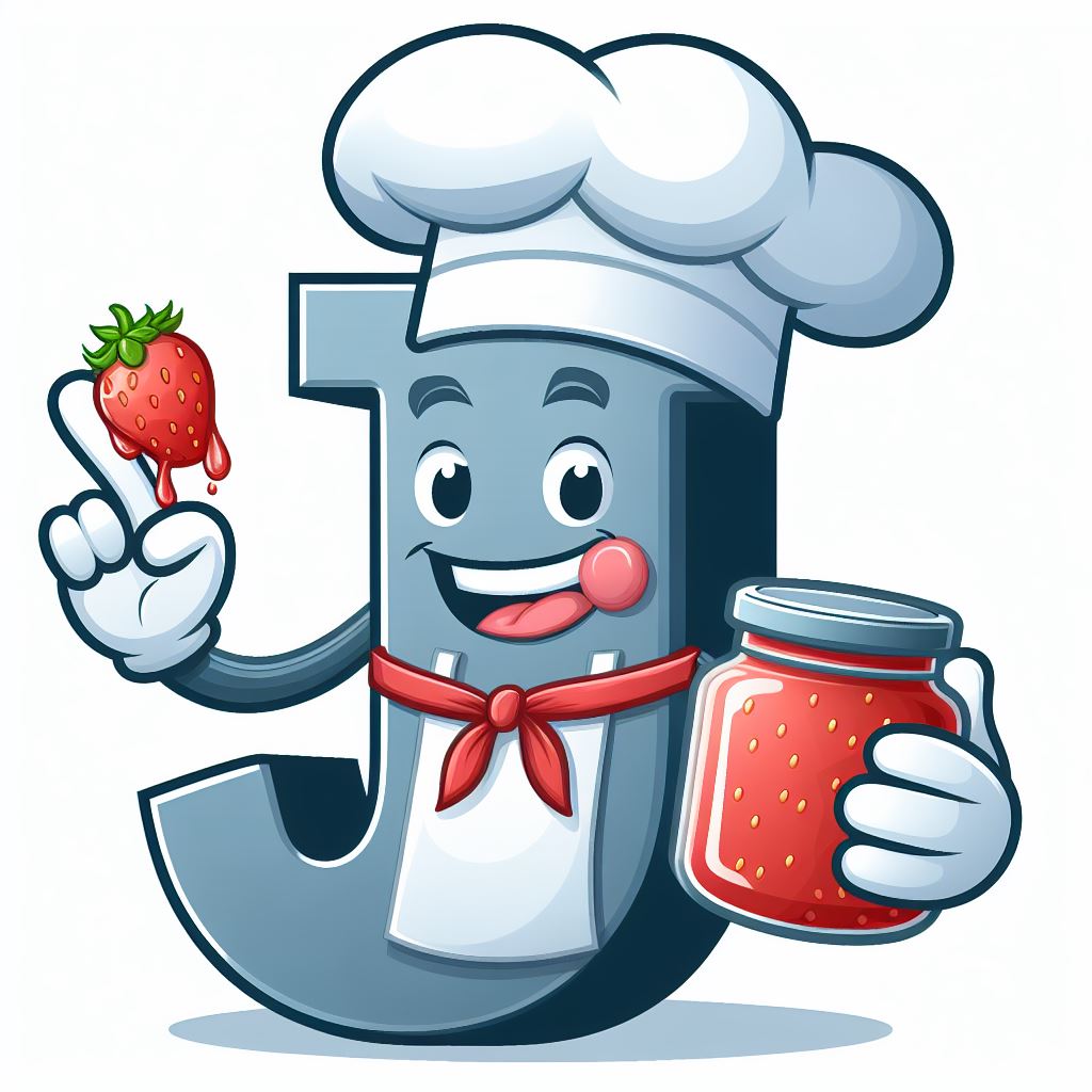Letter j strawberry jam chef Letter j strawberry jam chef