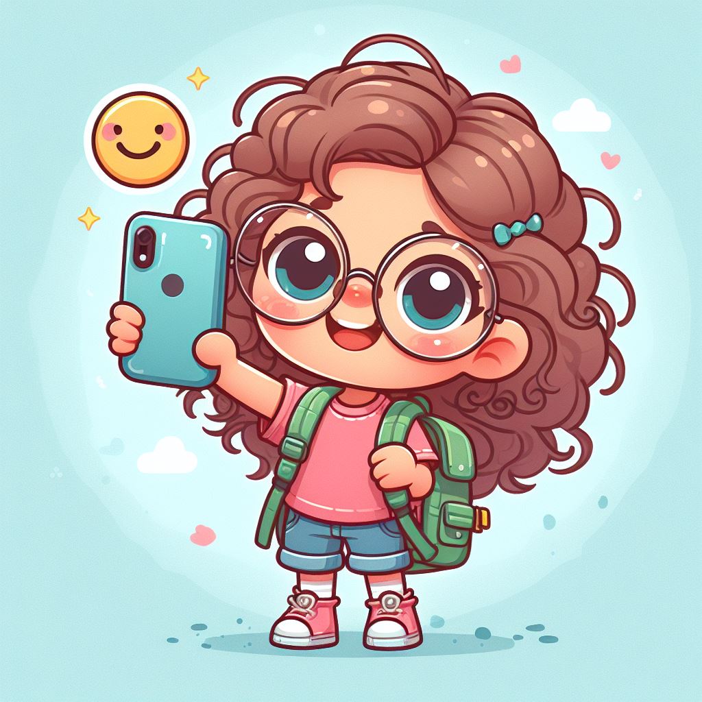 Girl taking selfie with phone Girl taking selfie with phone