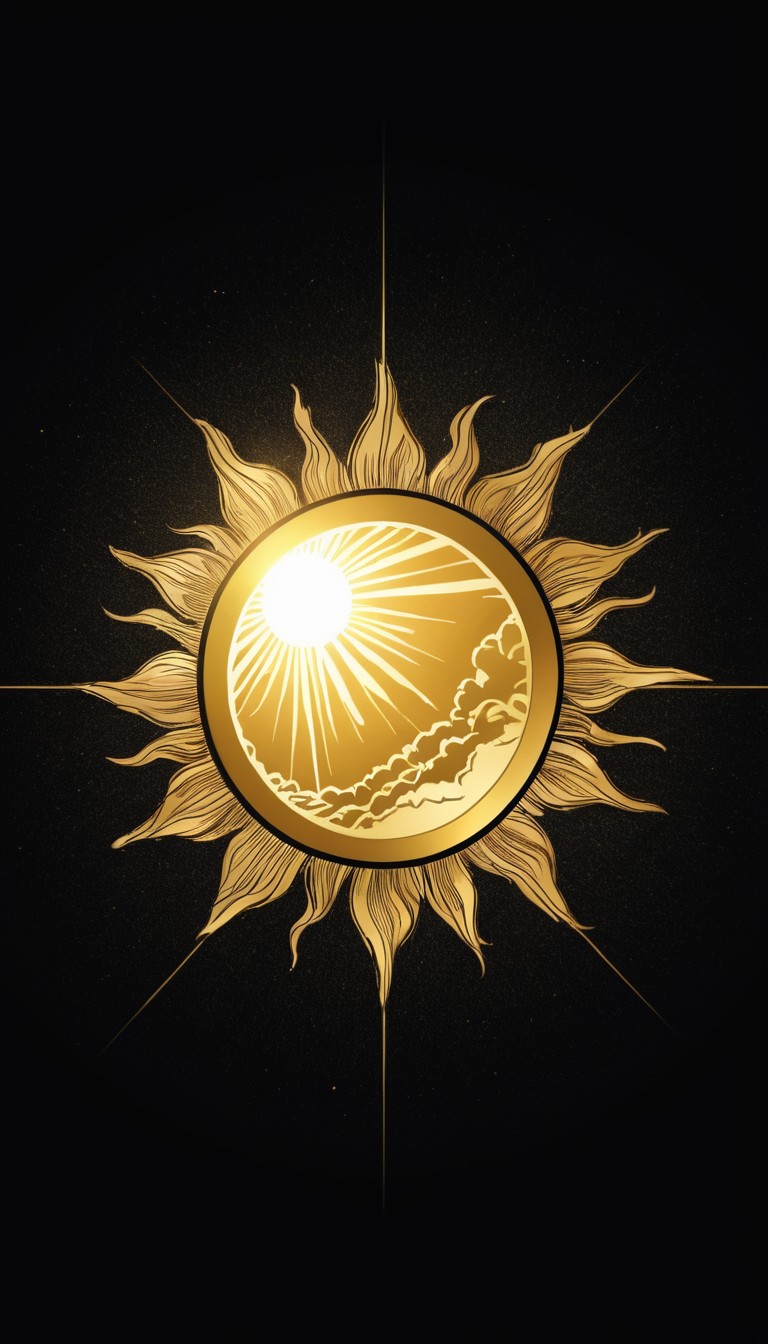 Golden sun illustration Golden sun illustration