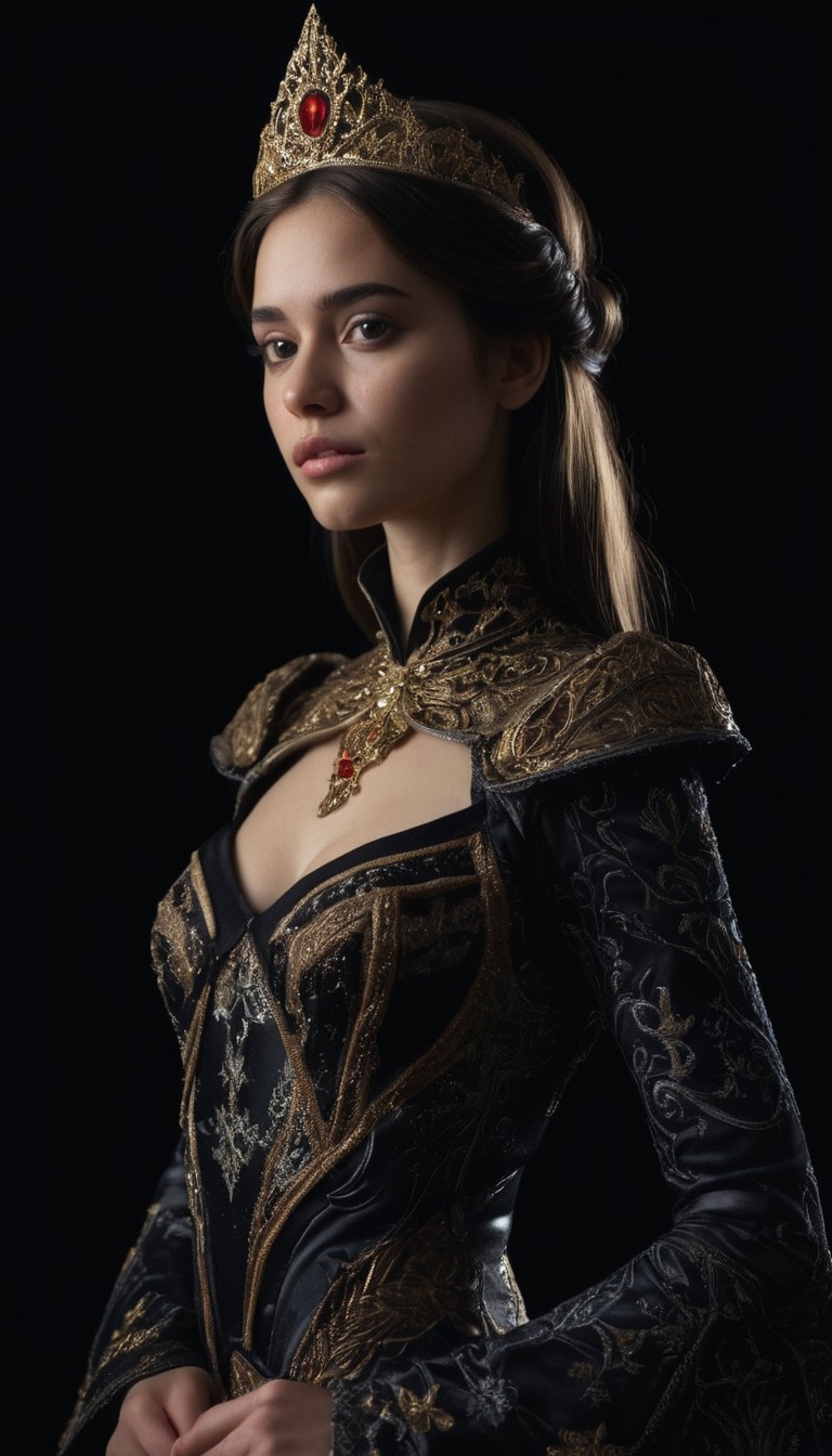 Woman in regal dress and crown Woman in regal dress and crown