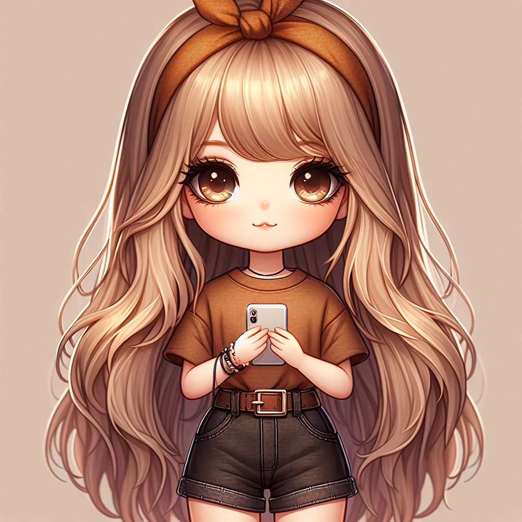 Anime girl with phone Anime girl with phone