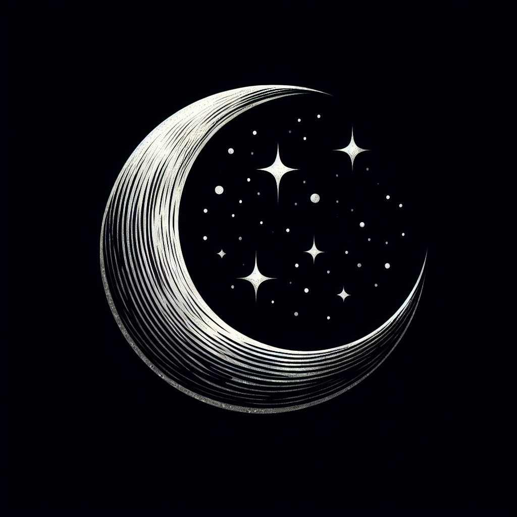 Crescent moon and stars Crescent moon and stars