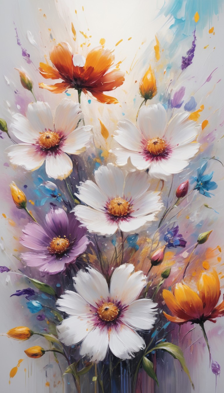 Colorful flower bouquet painting Colorful flower bouquet painting