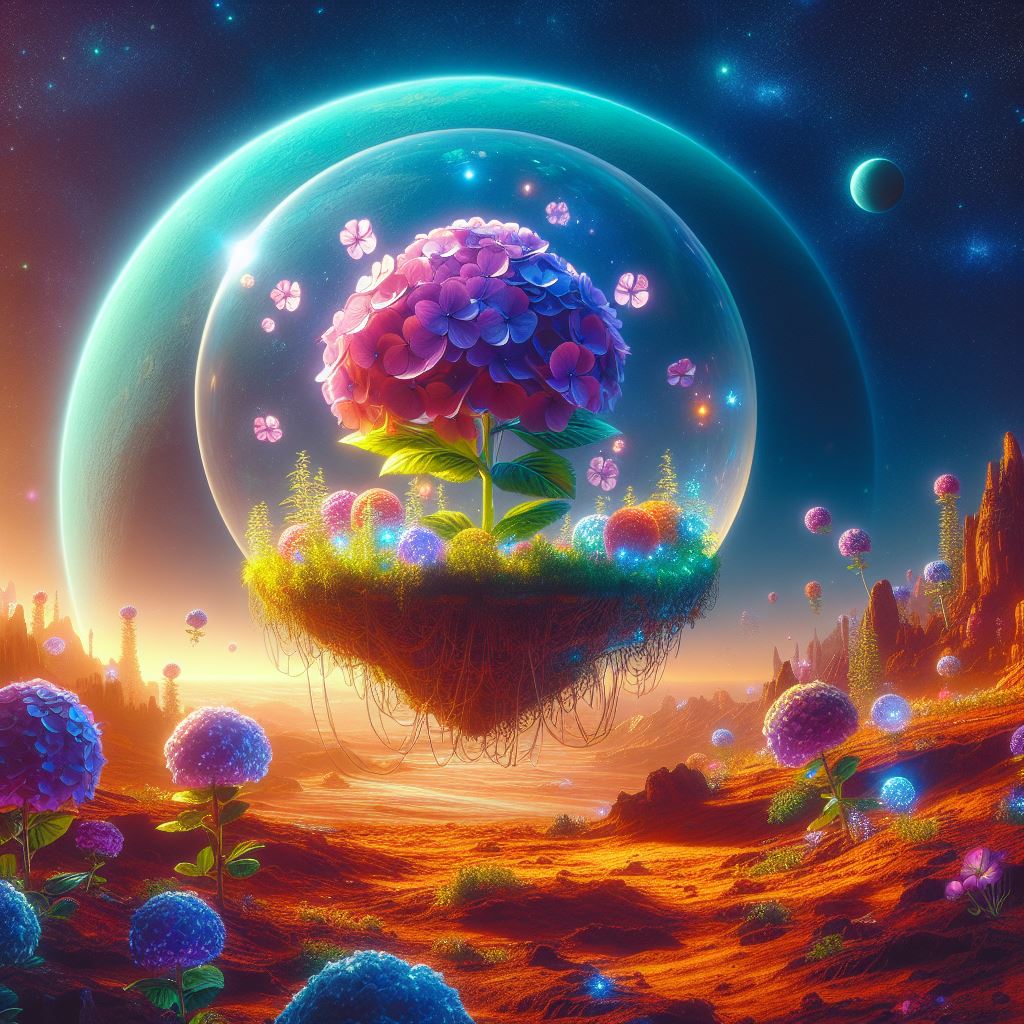 Flowering plant in a glass dome Flowering plant in a glass dome