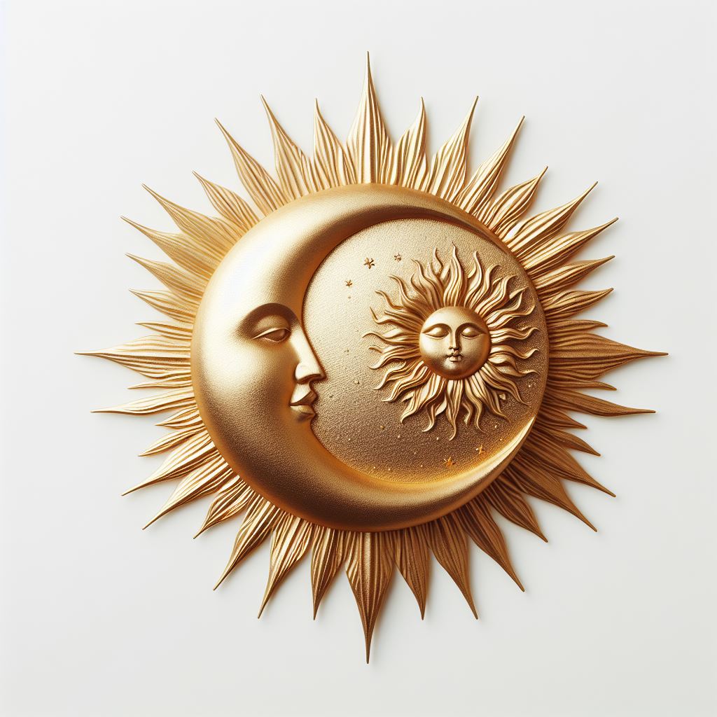 Golden sun and moon wall decor Golden sun and moon wall decor