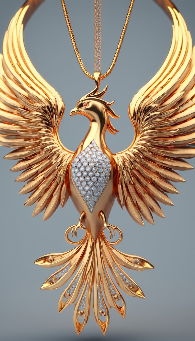 Gold phoenix necklace Gold phoenix necklace