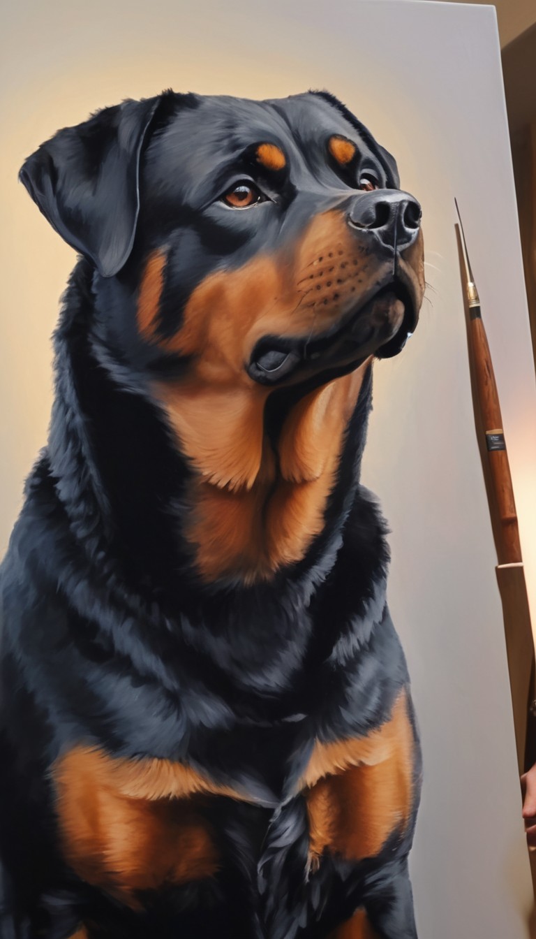 Rottweiler painting in progress Rottweiler painting in progress