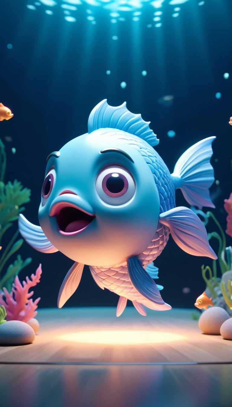 Blue fish swimming underwater Blue fish swimming underwater