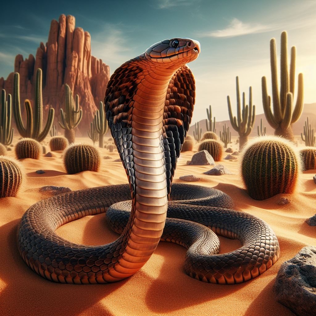 Cobra in desert landscape Cobra in desert landscape
