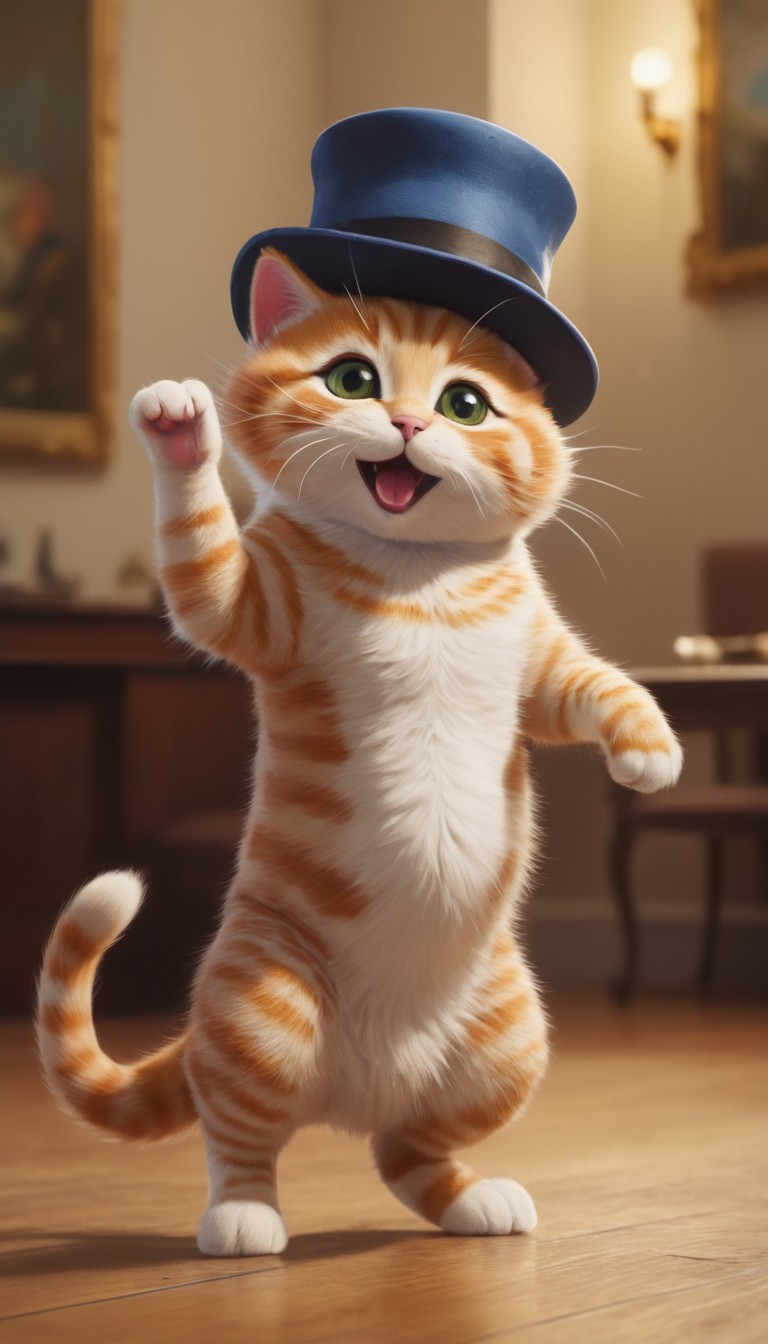 Tabby cat in top hat Tabby cat in top hat