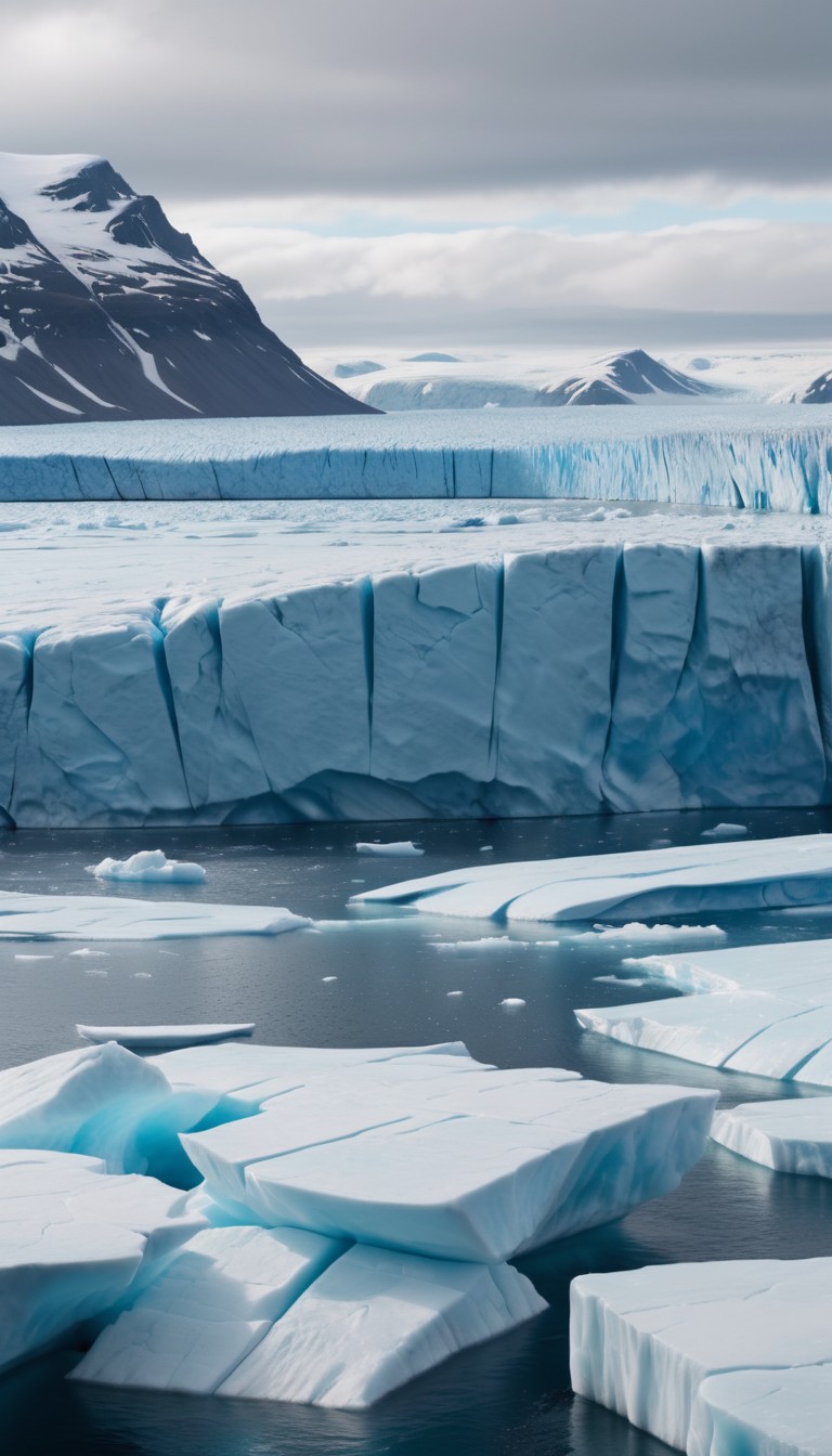 Glacier ice breaking in arctic Glacier ice breaking in arctic