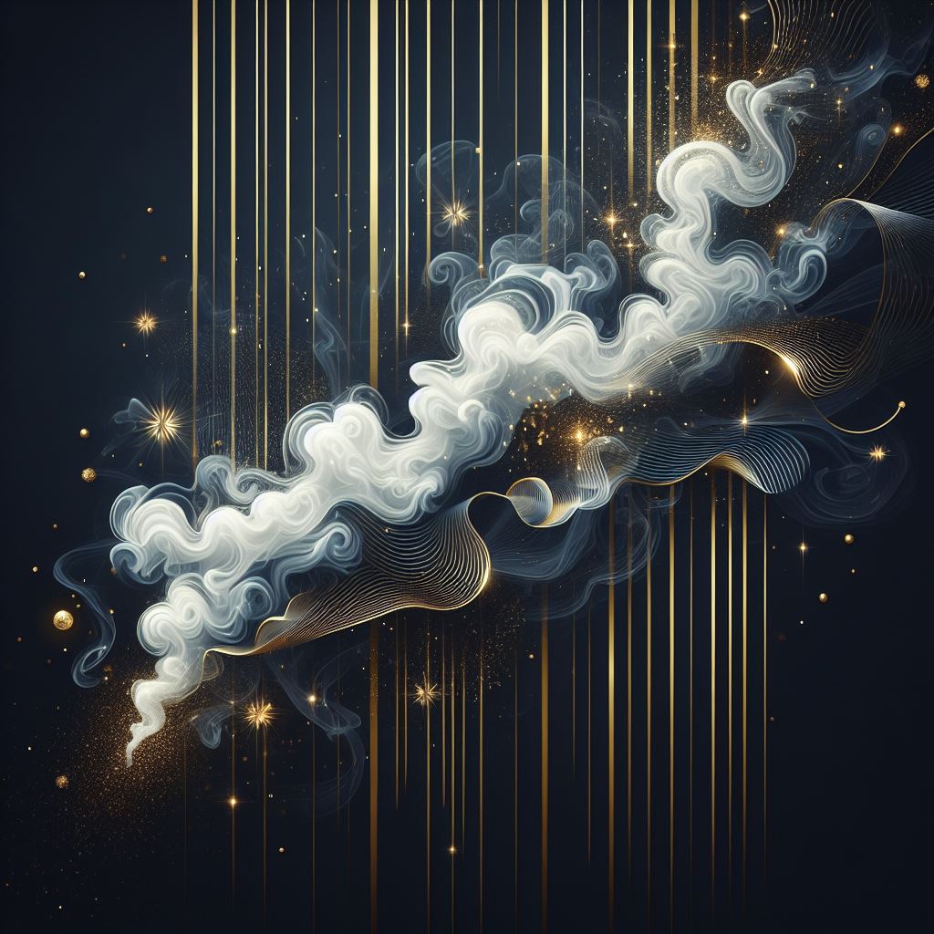 Abstract cloud and gold stripes Abstract cloud and gold stripes