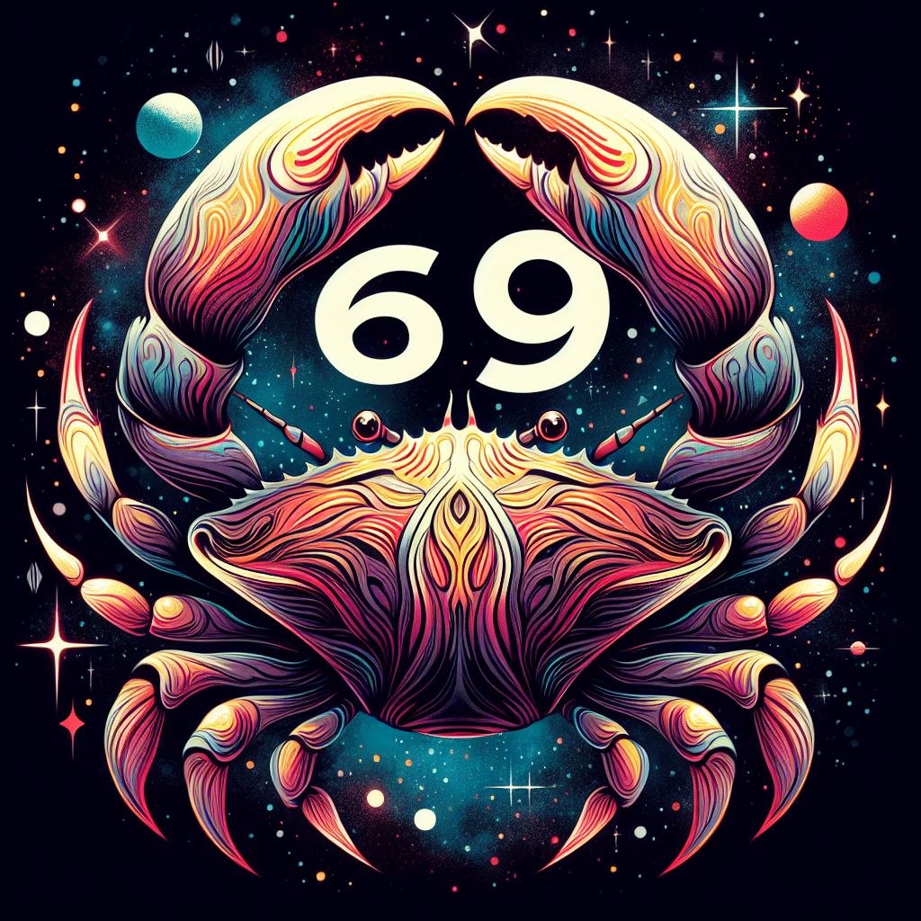 Cosmic crab with number 69 Cosmic crab with number 69