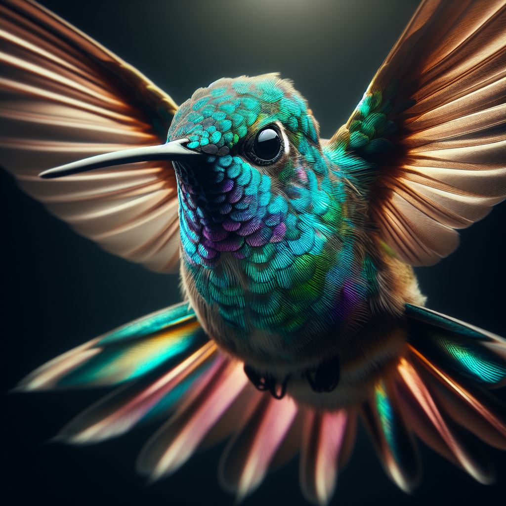 Hummingbird in flight close-up Hummingbird in flight close-up