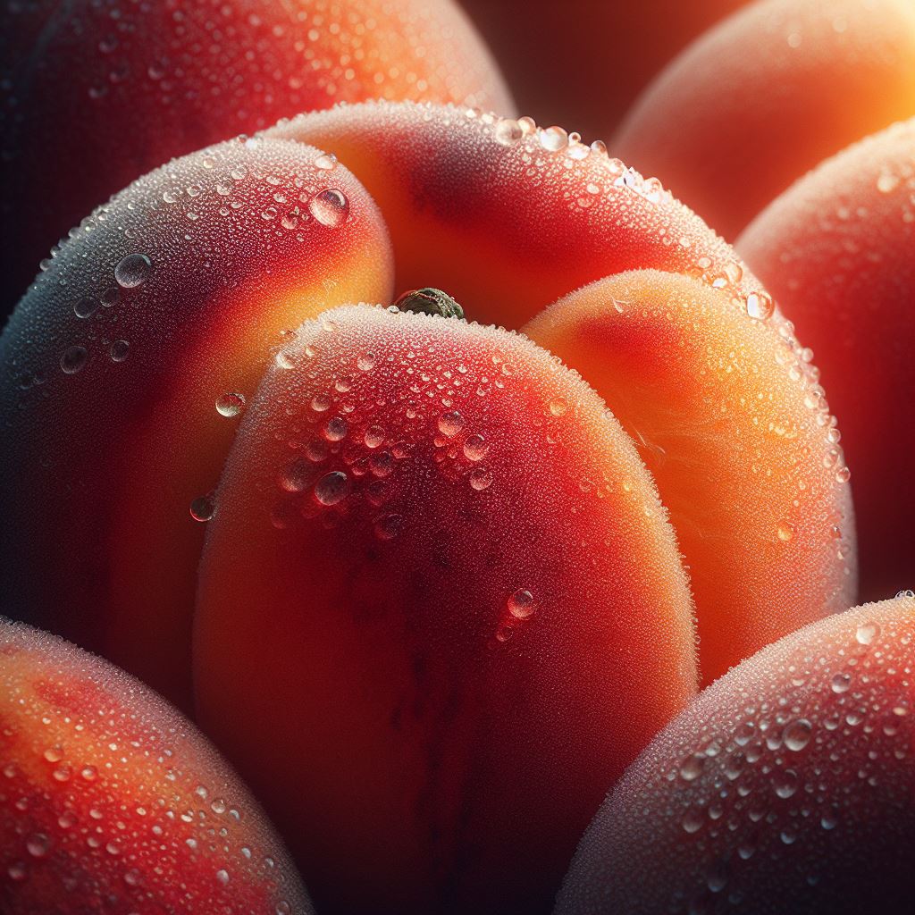 Dewy peach close-up Dewy peach close-up