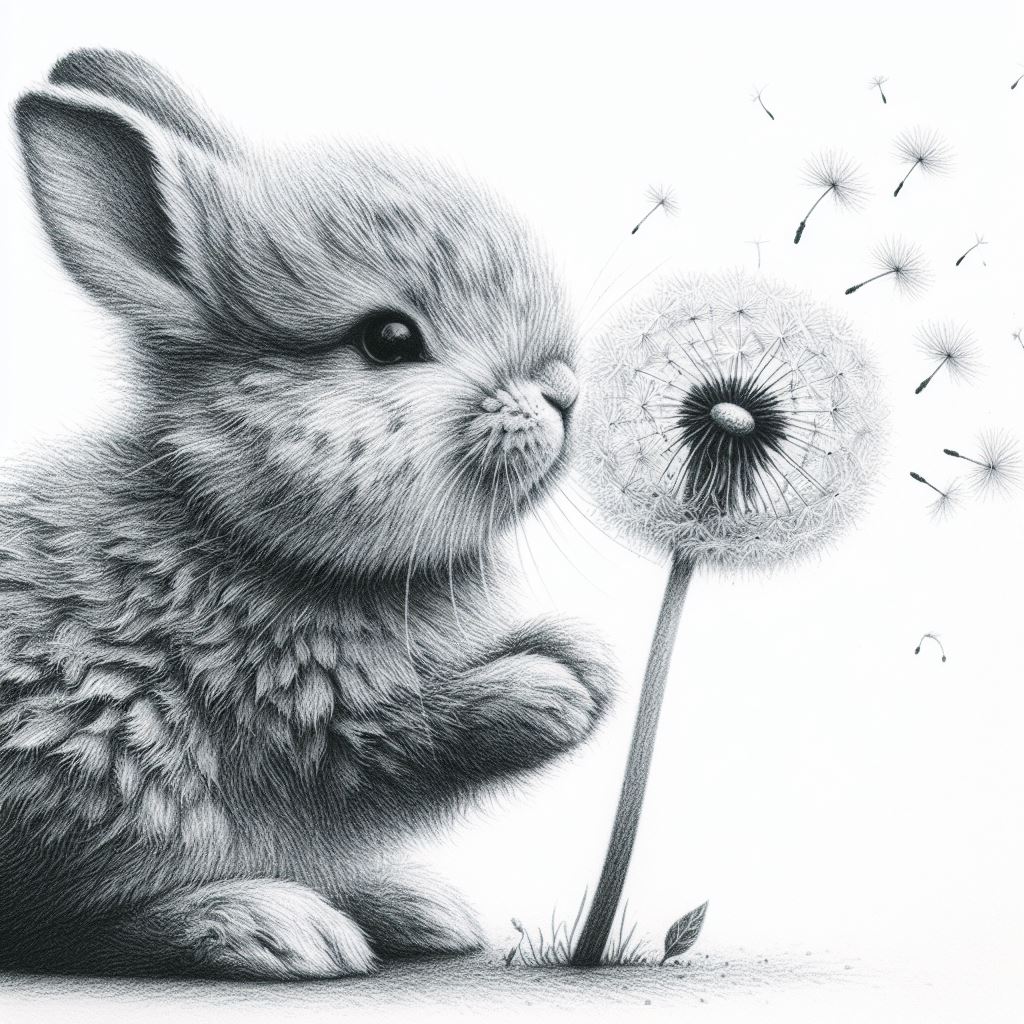 Rabbit and dandelion Rabbit and dandelion