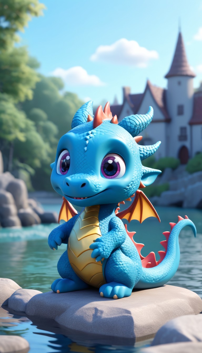 Blue dragon by the lake Blue dragon by the lake