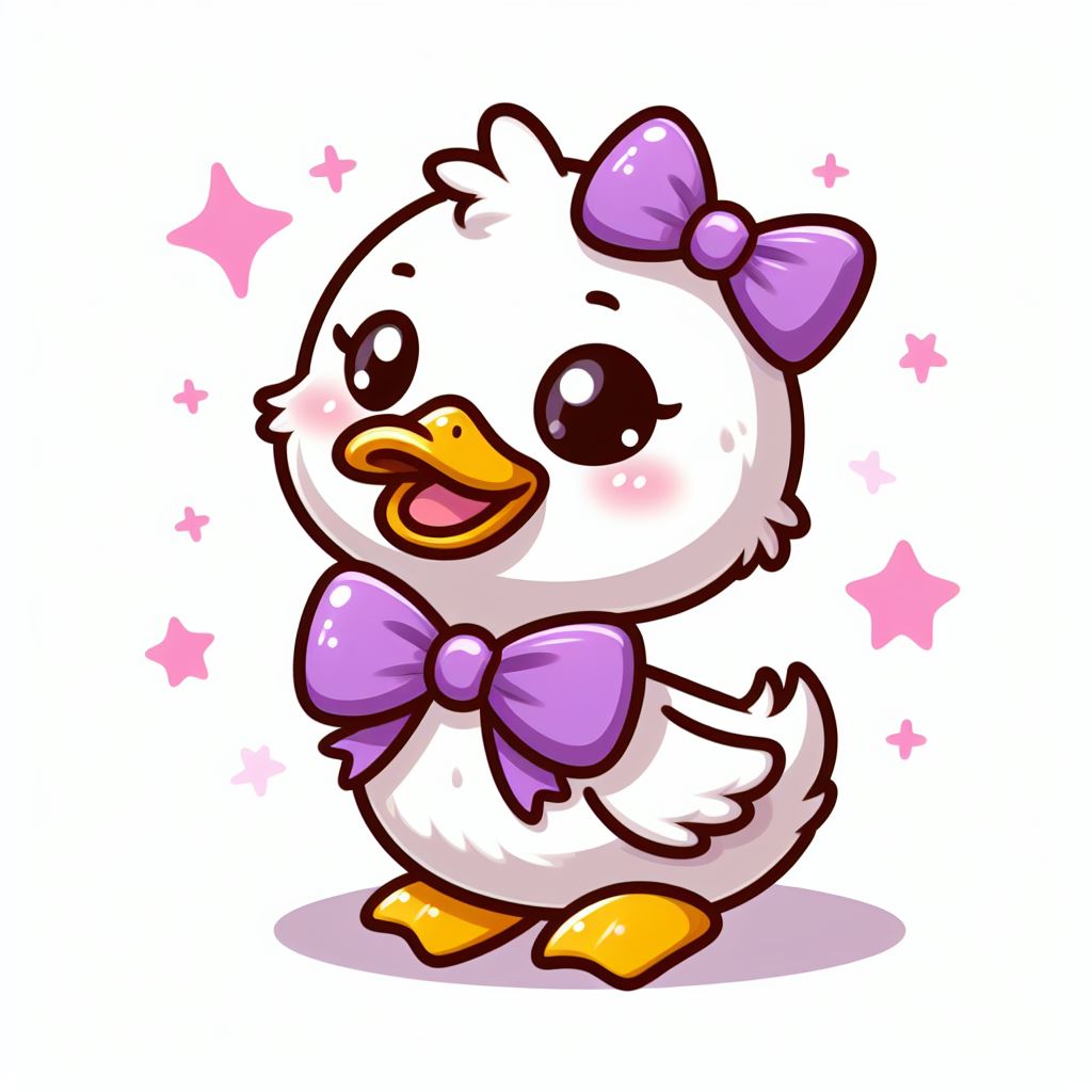 Cute duckling with purple bow Cute duckling with purple bow