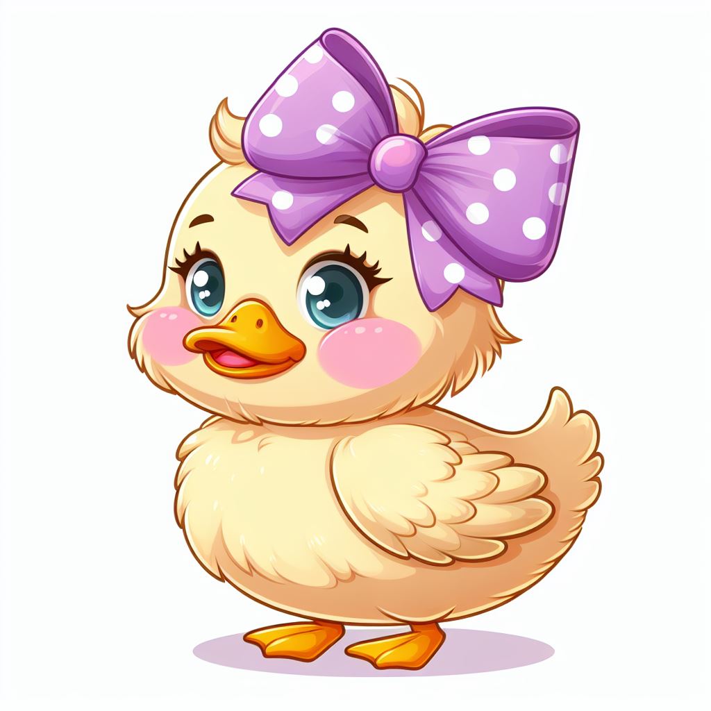 Cute duckling with purple bow Cute duckling with purple bow