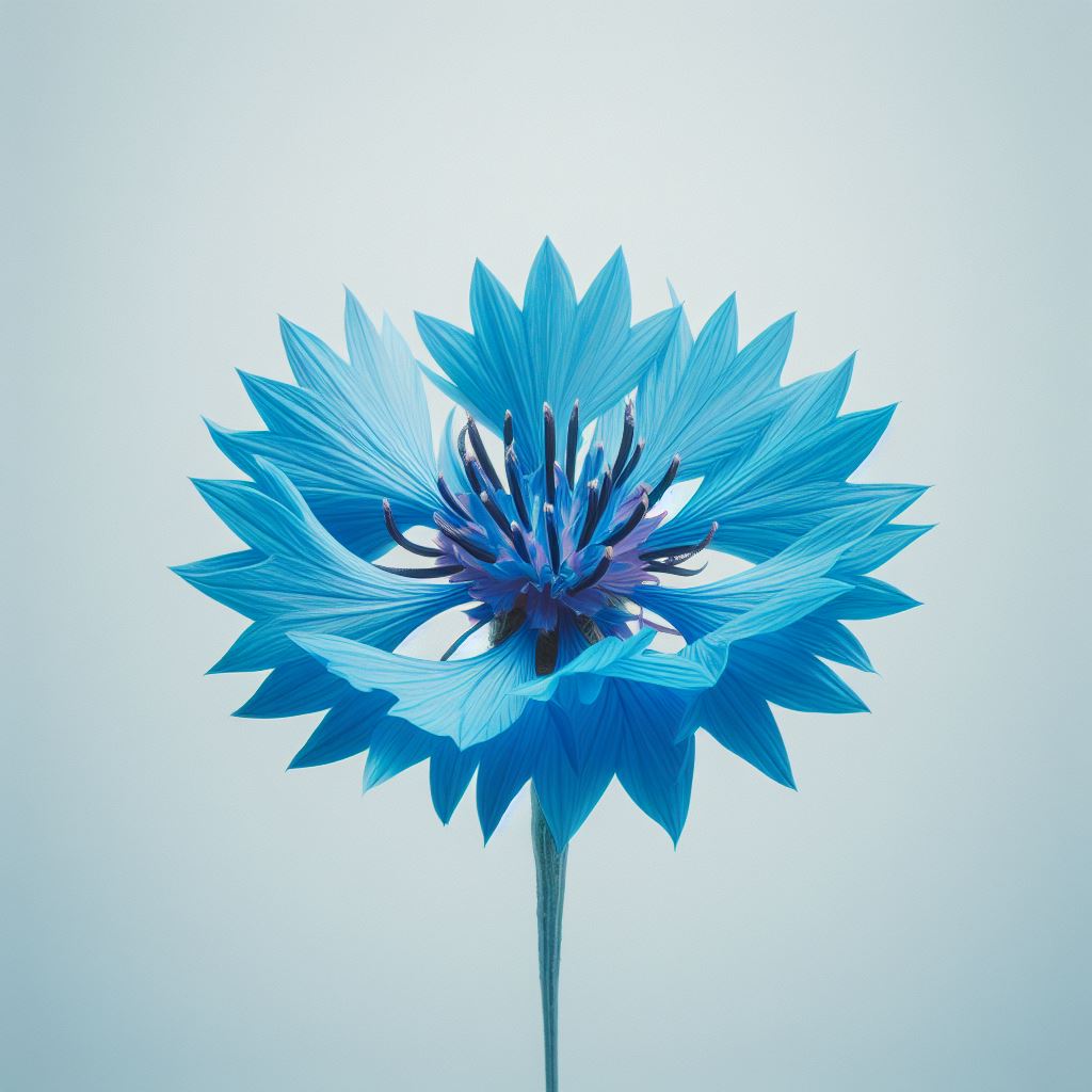 Blue cornflower bloom close-up Blue cornflower bloom close-up