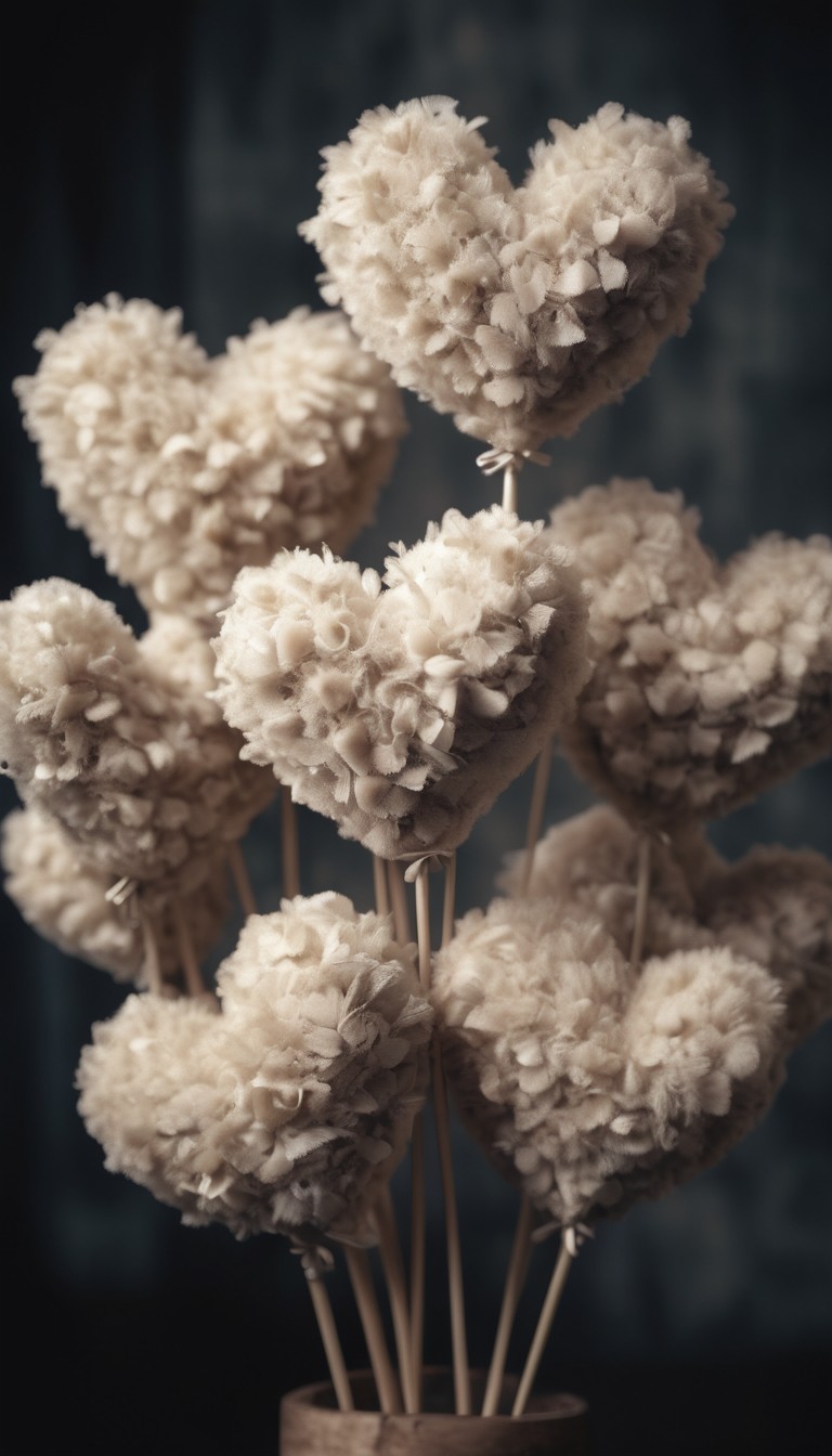 White heart-shaped flowers in vase White heart-shaped flowers in vase