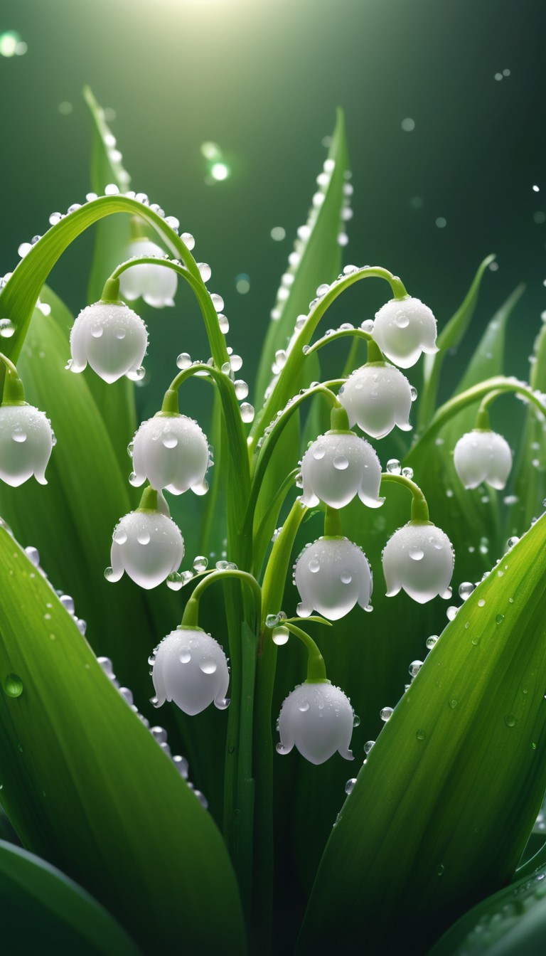 Lily of the valley in the rain Lily of the valley in the rain