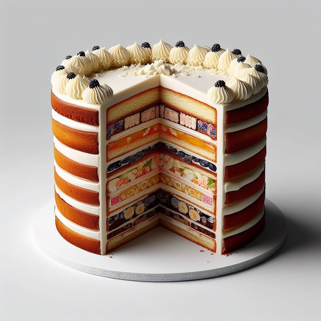 Layered fruit cake Layered fruit cake