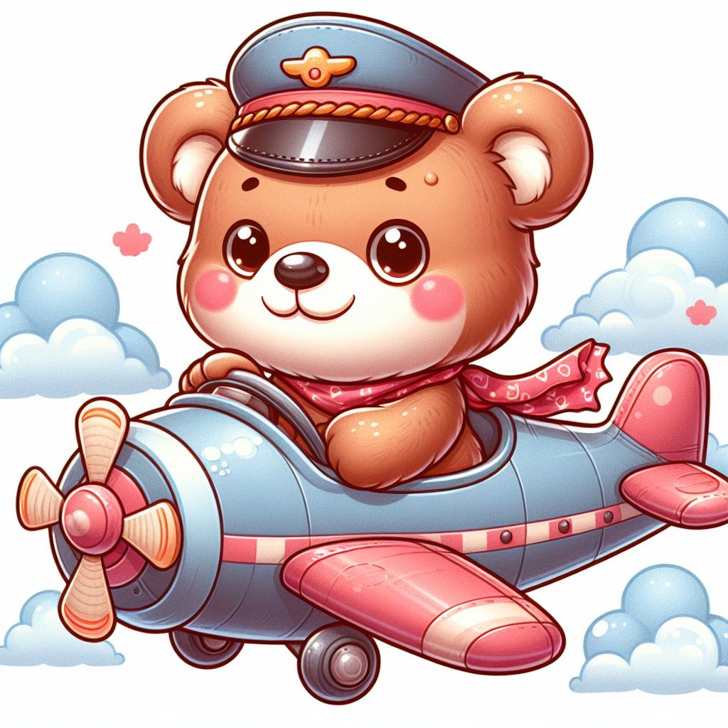 Bear pilot flying airplane Bear pilot flying airplane