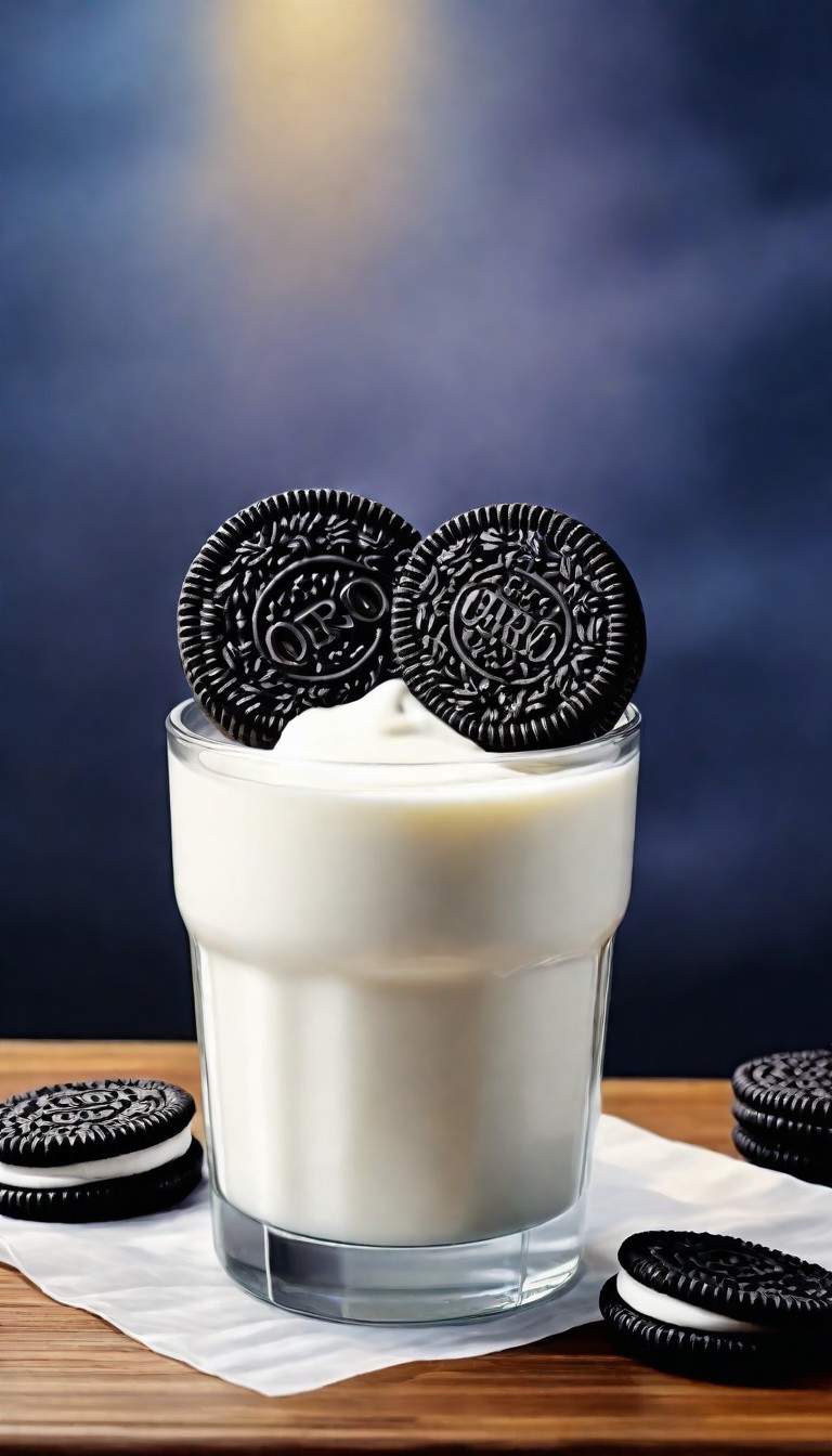 Milk and cookies on wooden surface Milk and cookies on wooden surface