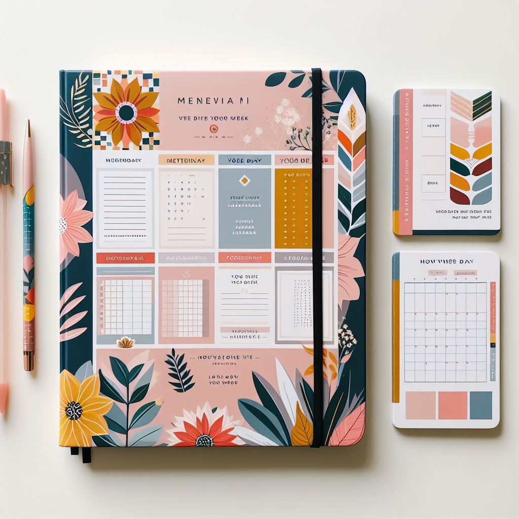 Floral weekly planner and notepad Floral weekly planner and notepad