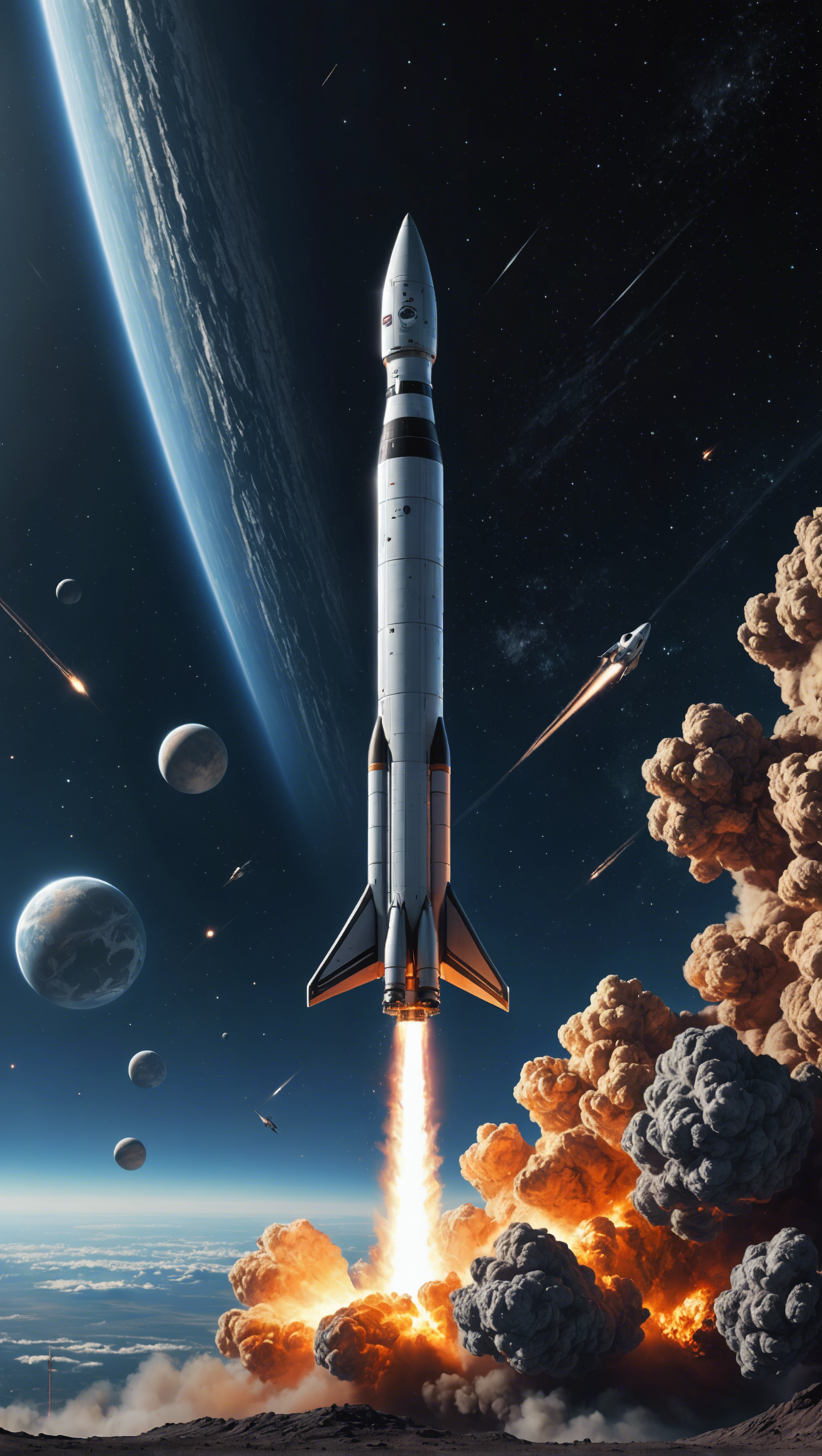 Rocket launch in space Rocket launch in space