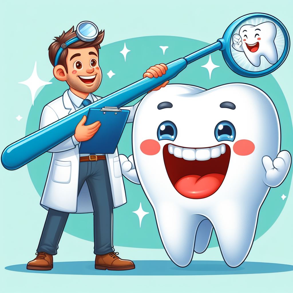 Happy tooth exam with dentist Happy tooth exam with dentist