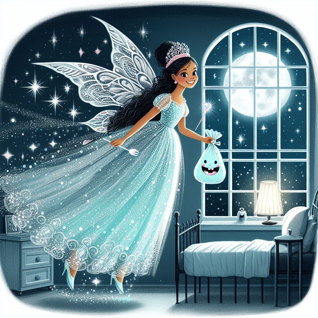 Fairy delivering treats at night Fairy delivering treats at night