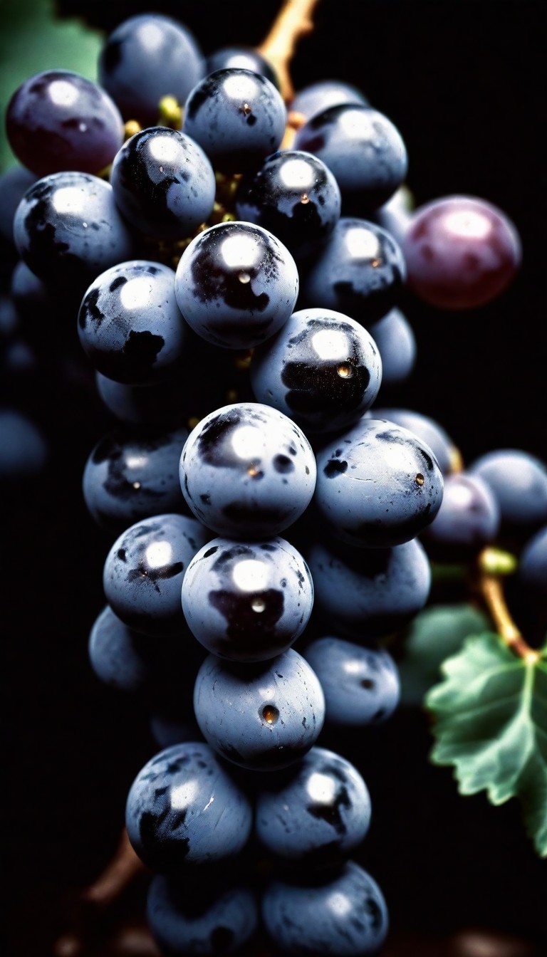 Close-up of grapes on vine Close-up of grapes on vine