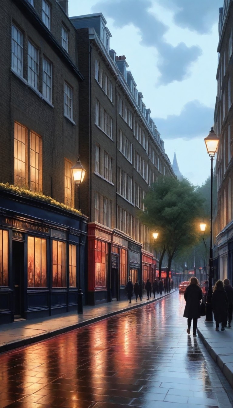 London street at dusk London street at dusk