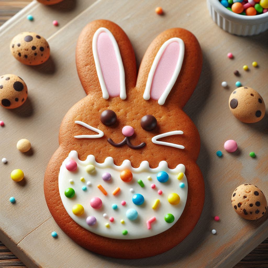 Decorated easter bunny cookie Decorated easter bunny cookie