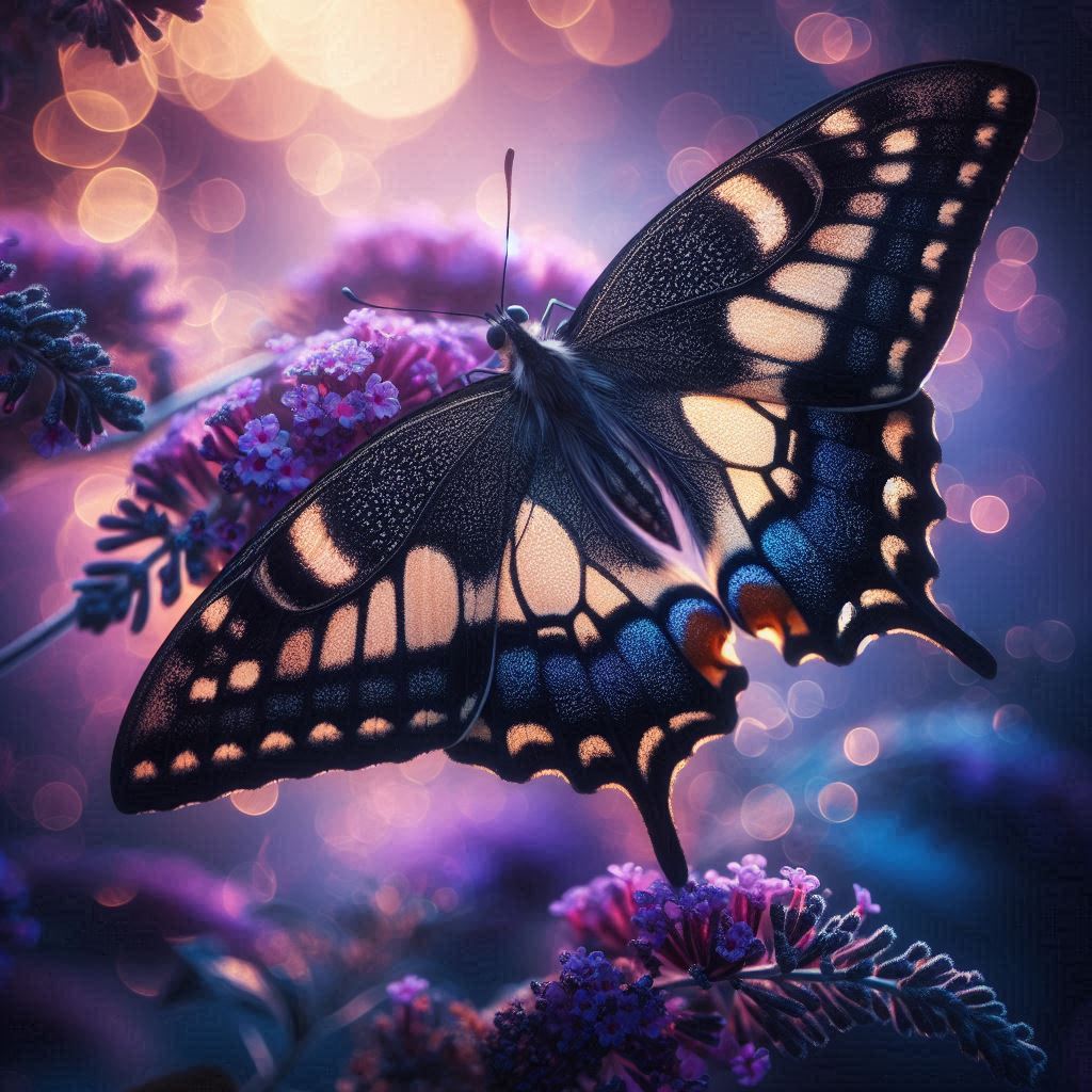 Butterfly on purple flowers Butterfly on purple flowers