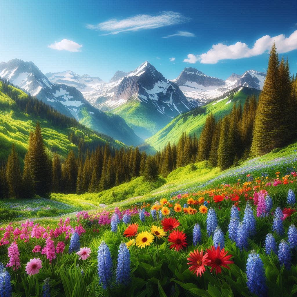 Mountain meadow wildflowers Mountain meadow wildflowers