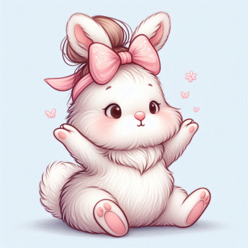 Cute bunny with pink bow Cute bunny with pink bow