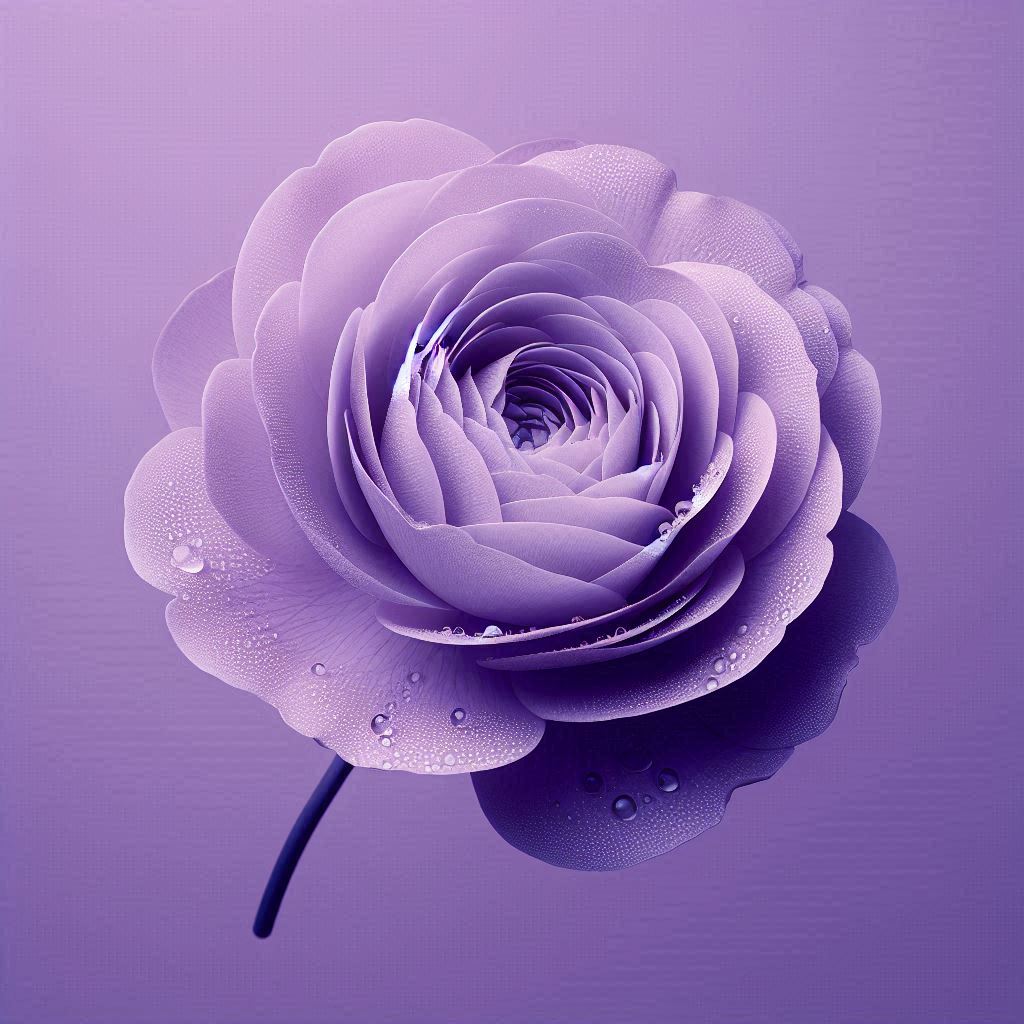 Purple ranunculus with dewdrops Purple ranunculus with dewdrops