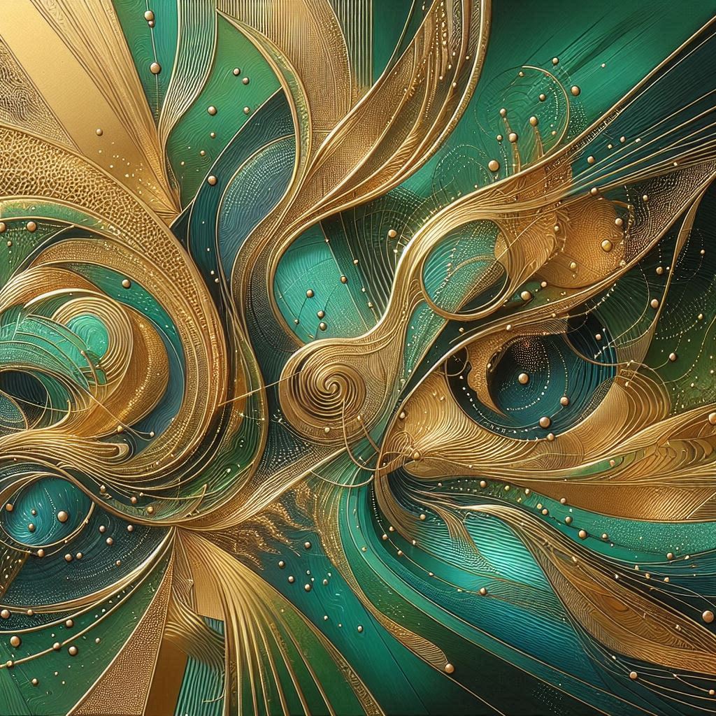 Abstract green and gold artwork Abstract green and gold artwork