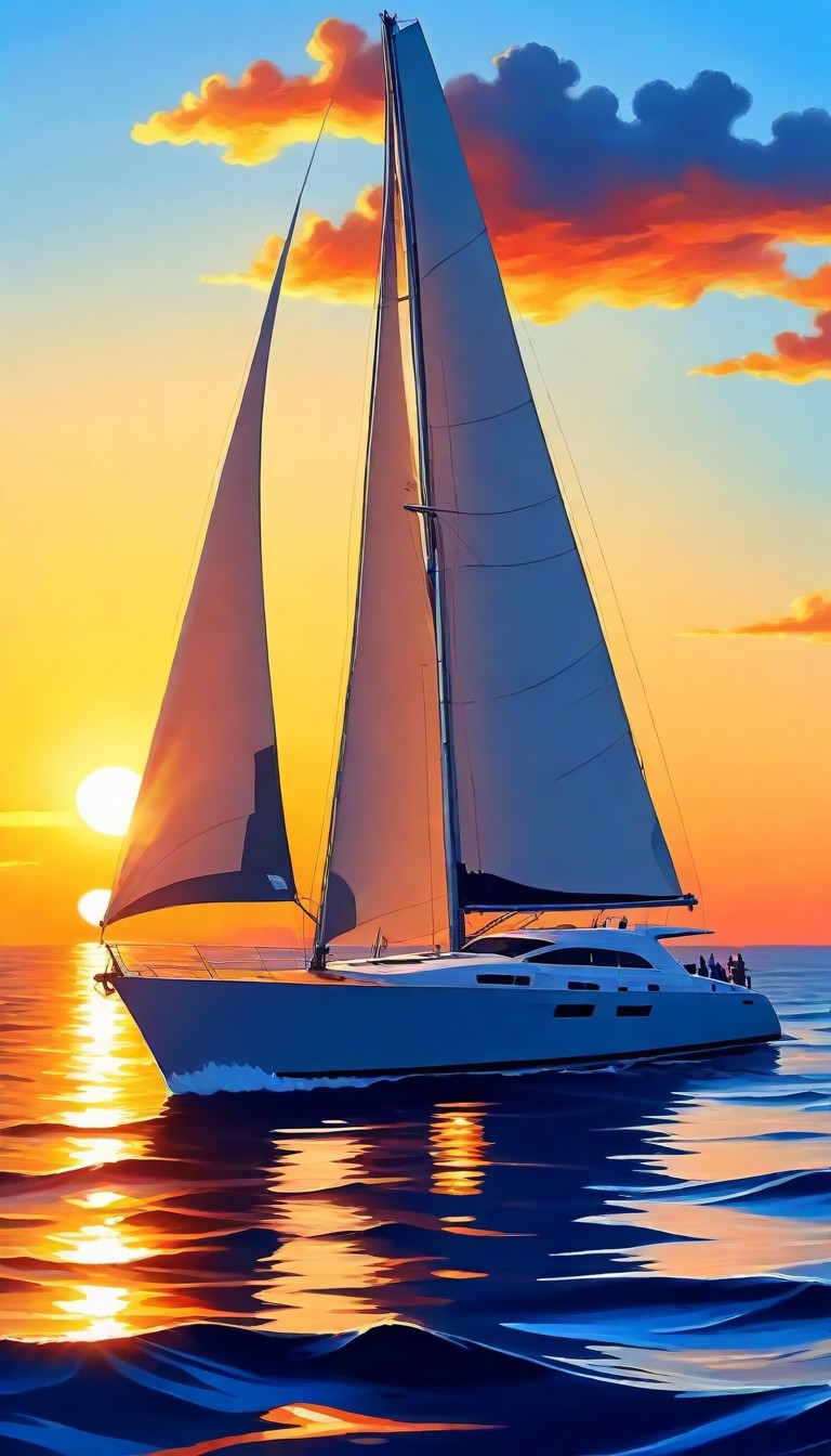 Sailing yacht at sunset Sailing yacht at sunset