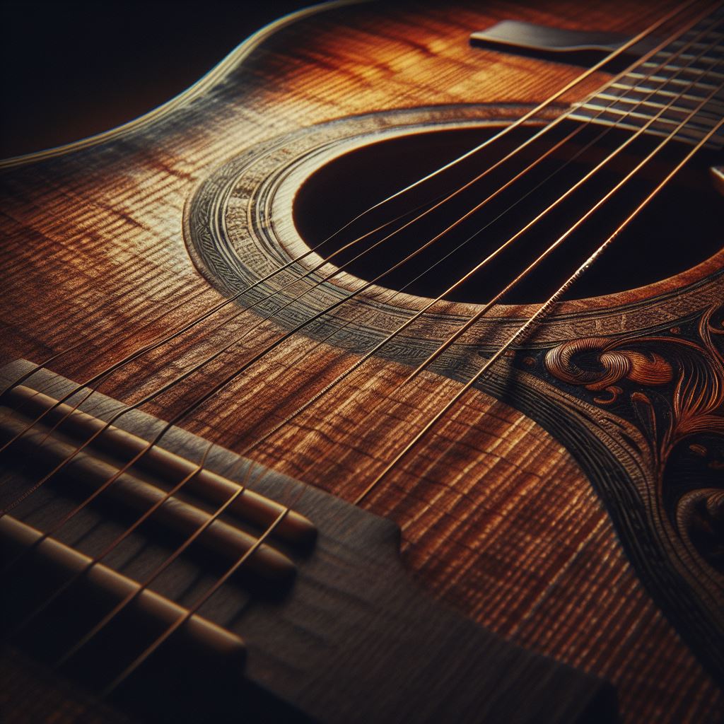 Acoustic guitar detail Acoustic guitar detail