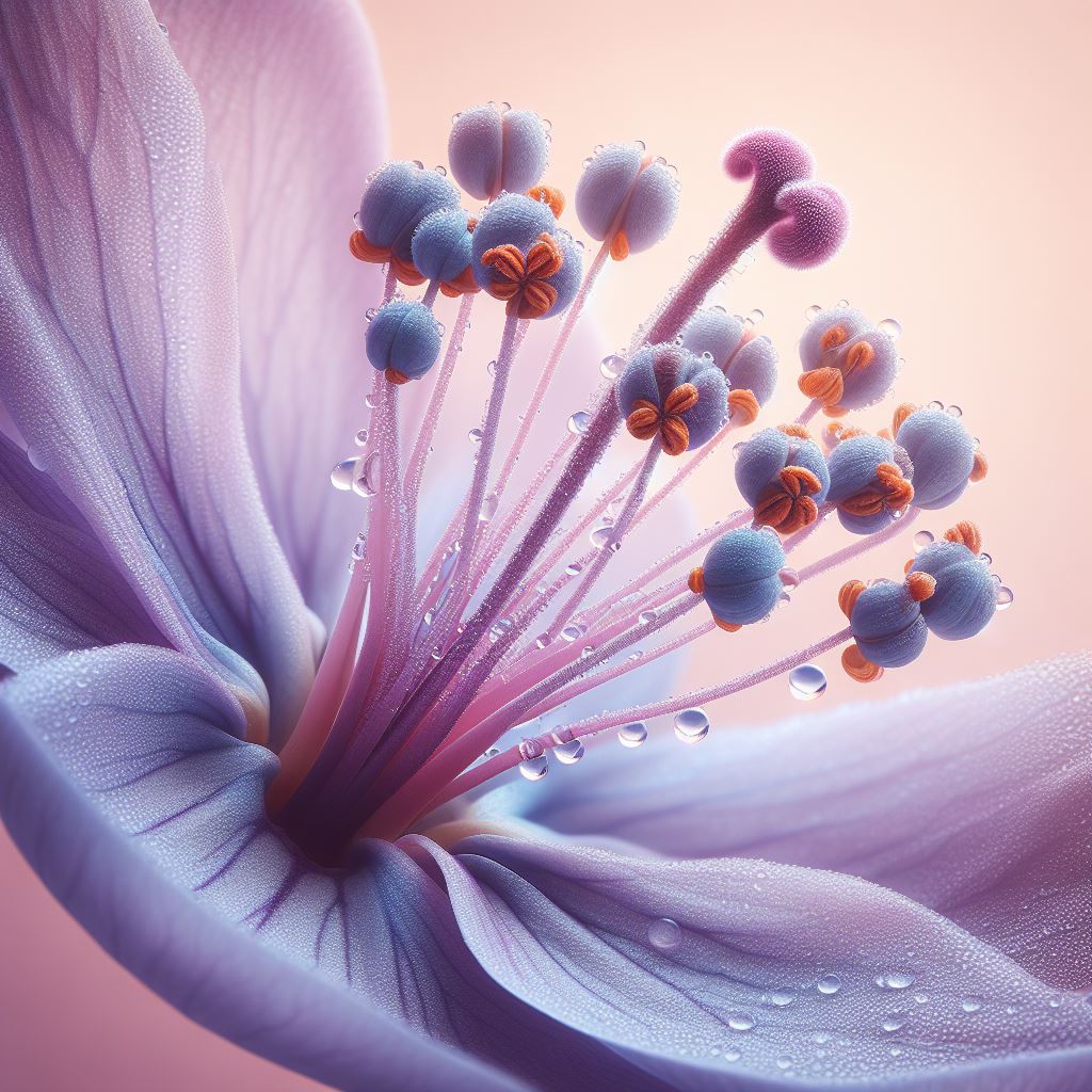 Close-up of a flower with dew drops Close-up of a flower with dew drops