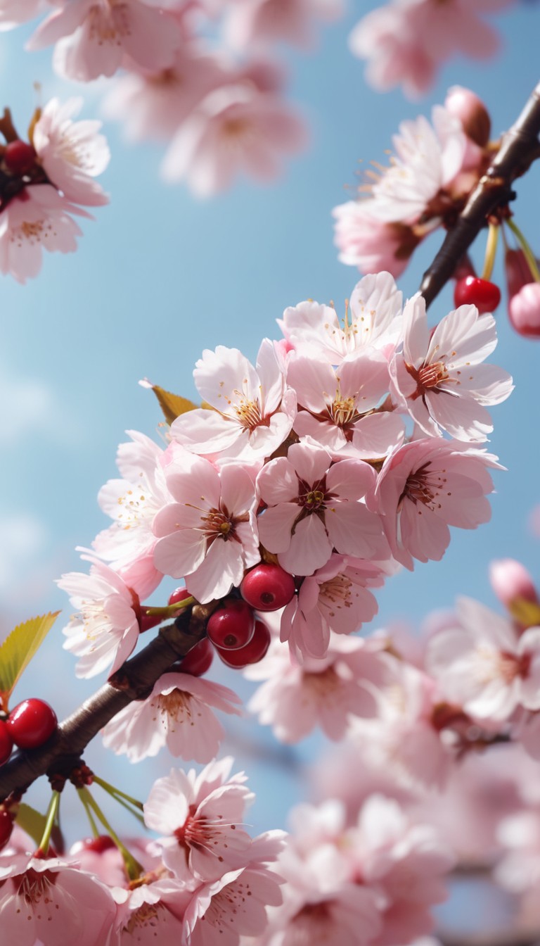 Pink cherry blossoms in spring Pink cherry blossoms in spring