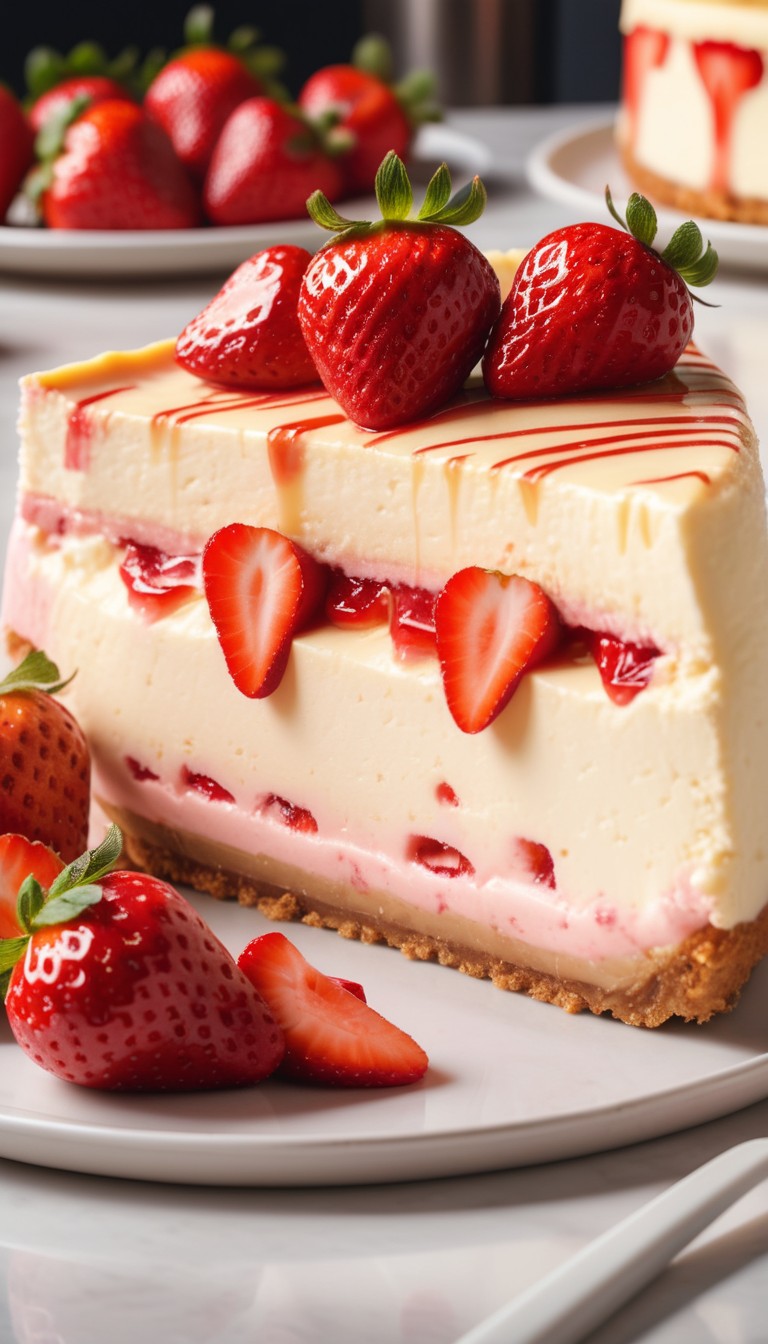 Strawberry cheesecake slice Strawberry cheesecake slice