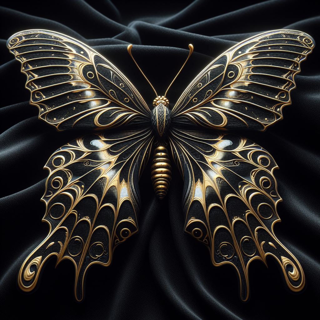 Ornate black and gold butterfly Ornate black and gold butterfly