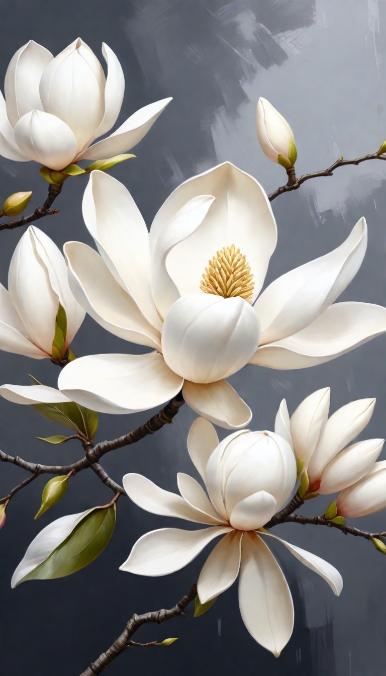 White magnolia blossoms White magnolia blossoms